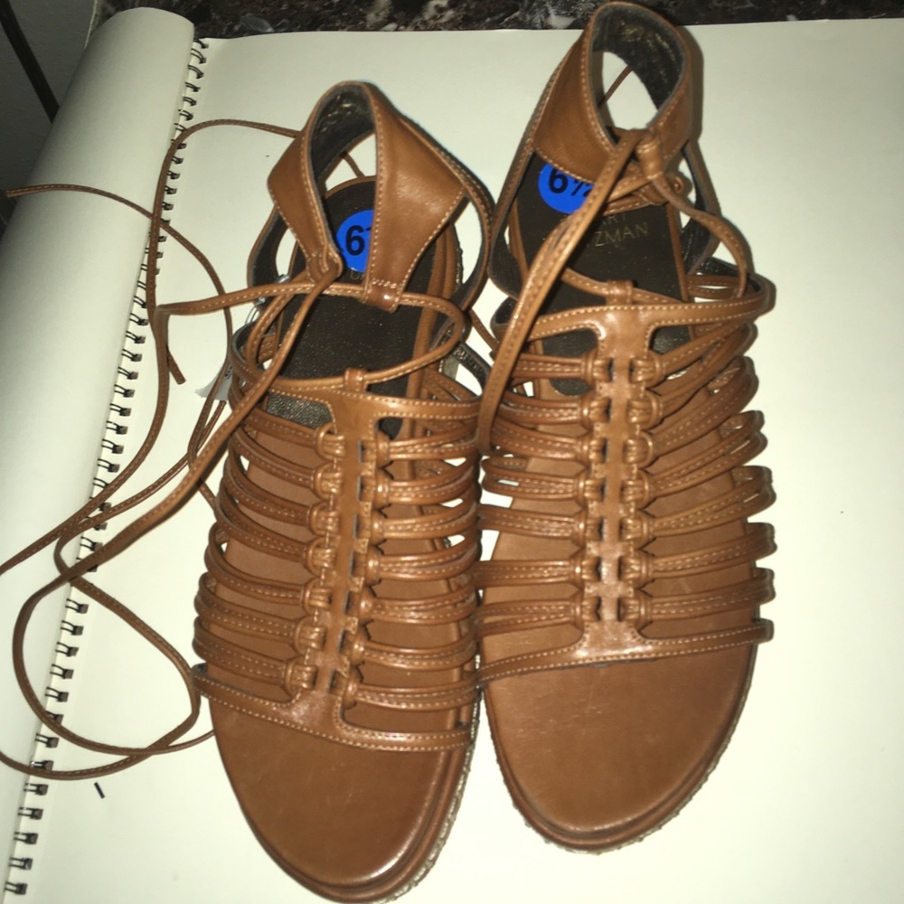 Stuart Weitzman Romanesque Gladiator wedge  brown